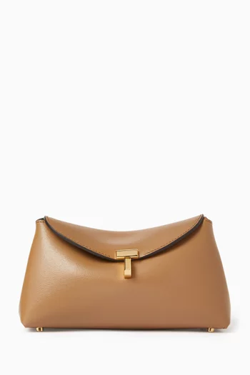 Mini T-lock Clutch in Smooth Leather