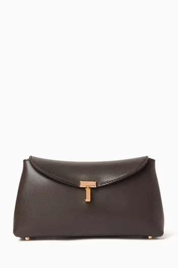 Mini T-lock Clutch in Smooth Leather