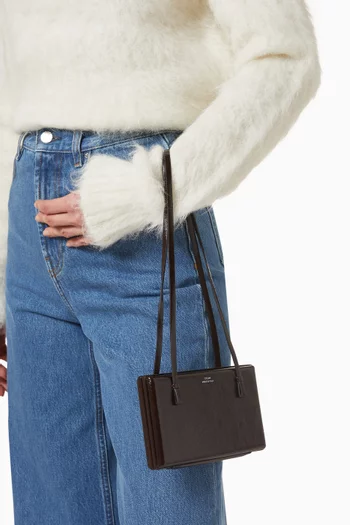 حقيبة كتف كوكتيل جلد مجعد