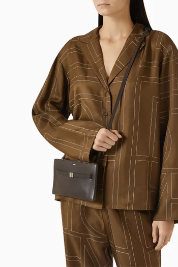 Belted Crossbody Bag in Leather