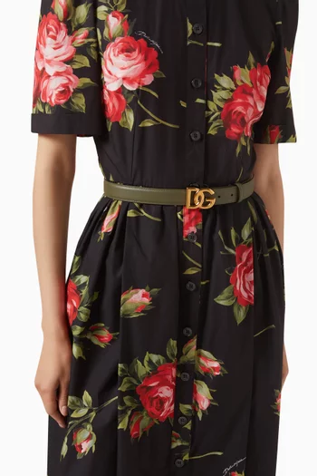 DG Metal Logo Belt in Calf Leather