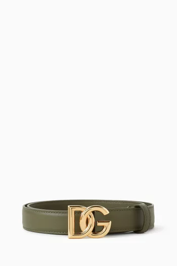 DG Metal Logo Belt in Calf Leather