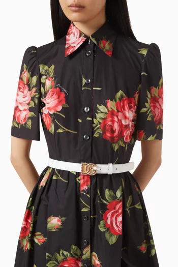 DG Crystal Logo Belt in Calf Leather