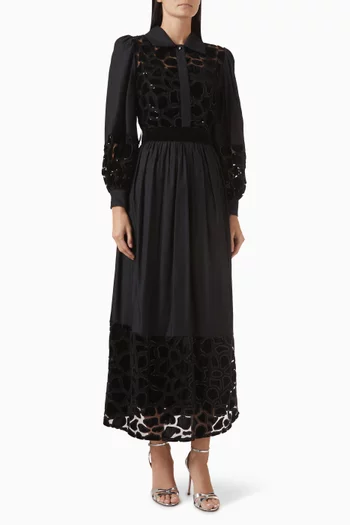 فستان متوسط الطول بنمط قميص