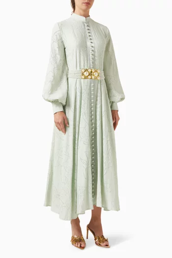 فستان بأزرار وحزام