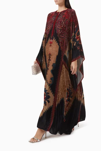Beatrice Printed Kaftan in Silk Velvet