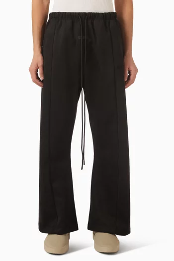 بنطال بحافة واسعة صوف بملمس شمواه