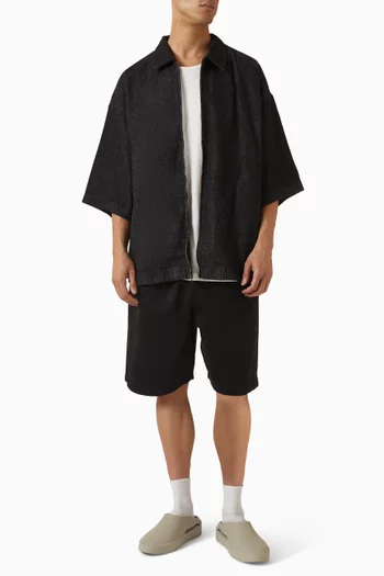 قميص عمال بسحّاب كامل دينم