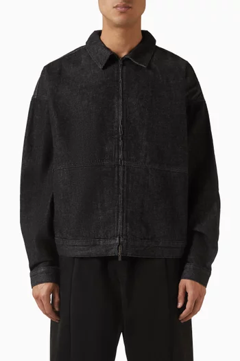 جاكيت عمال بسحّاب كامل دينم