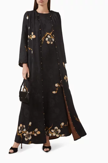 Floral-print Abaya Set