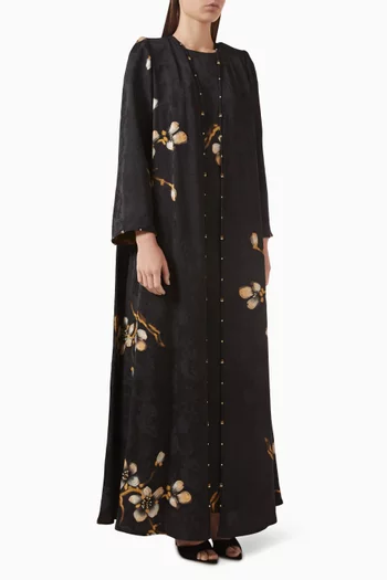 Floral-print Abaya Set