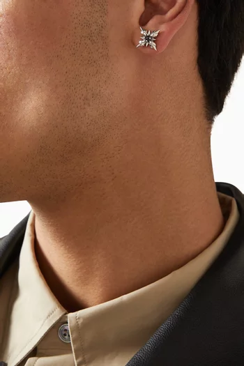 قرط كبس منفرد ستيلا فينتس مرصع بالكريستال فضة إسترلينية