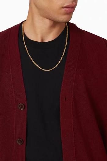 قلادة بسلسلة بحلقات مربعة فضة إسترلينية مطلية بالذهب عيار 24