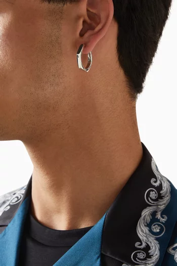 قرط منفرد يغلق بالكبس فضة إسترلينية