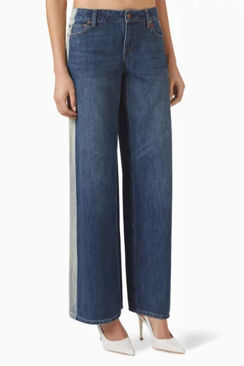 بنطال جينز ستو بقصة واسعة دينم