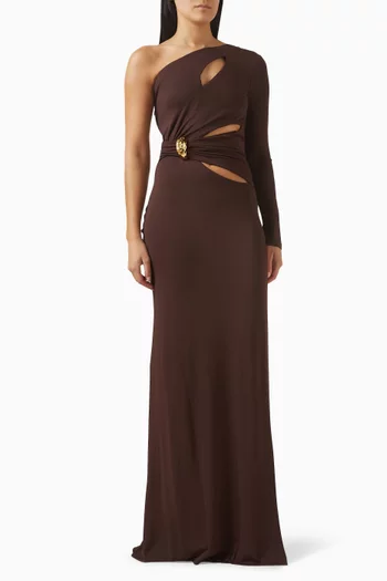 One-shoulder Cut-out Gown
