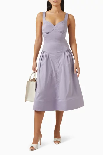 فستان بصدرية بنمط مشد مزيج قطن