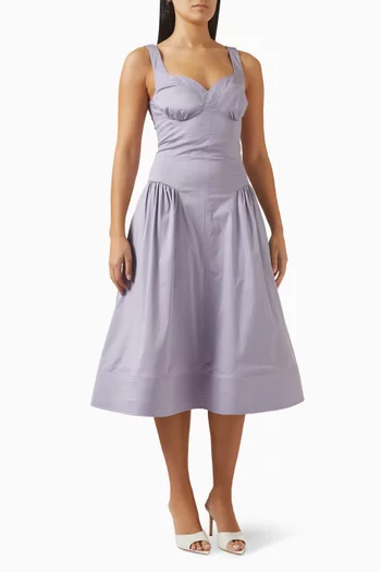 فستان بصدرية بنمط مشد مزيج قطن