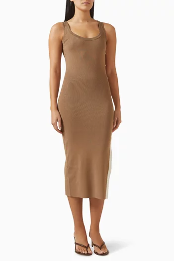 Slit Knit Dress in Viscose Blend