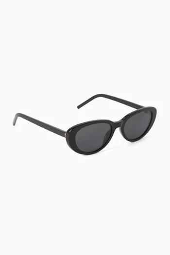 SL M154-001 Oval Sunglasses in Recycled Acetate