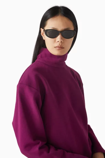 SL M154-001 Oval Sunglasses in Recycled Acetate