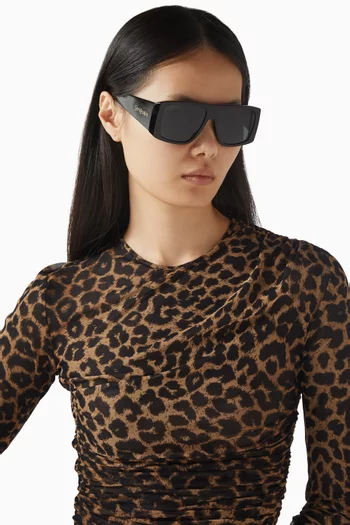 نظارة شمسية إس ال 832-001 بإطار مربع أسيتات معاد تدويره