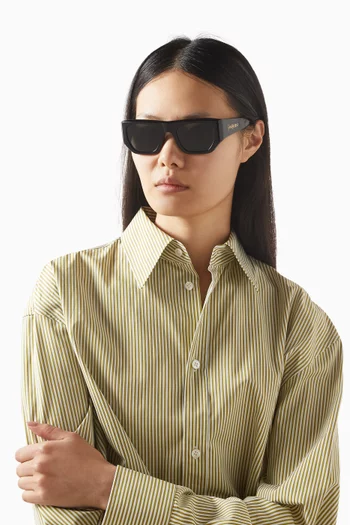 نظارة شمسية إس ال 740-005 بإطار مربع أسيتات معاد تدويره