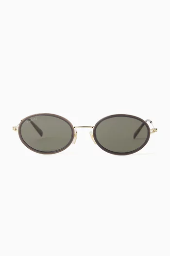 Oval Sunglasses in Metal