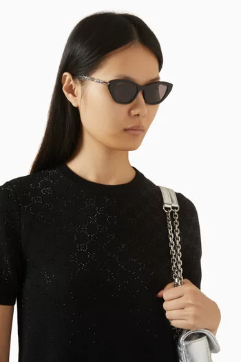 Cat-eye Sunglasses in Acetate & Metal