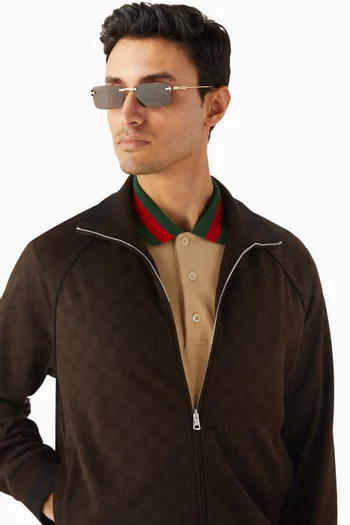 Rectangular Sunglasses in Metal