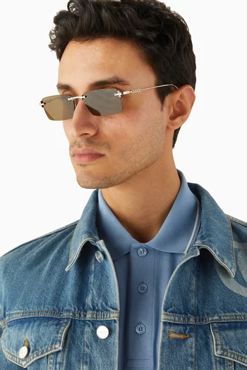 Rectangular Sunglasses in Metal