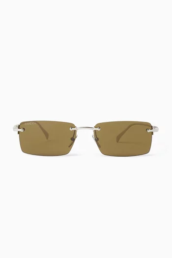 Rectangular Sunglasses in Metal