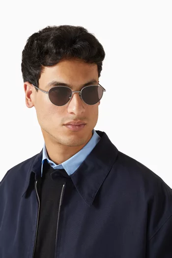 نظارة شمسية بإطار تيتانيوم دائري