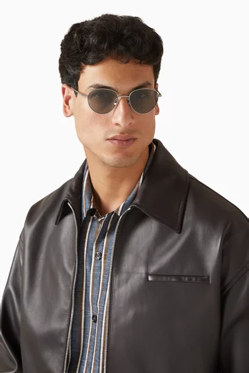 نظارة شمسية بإطار تيتانيوم دائري