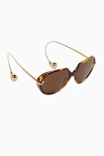 Drop Square Sunglasses in Acetate & Metal