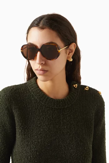 Drop Square Sunglasses in Acetate & Metal