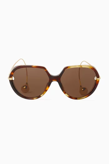 Drop Square Sunglasses in Acetate & Metal