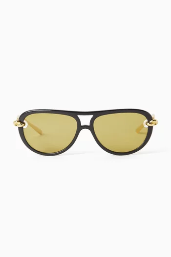 Knot Aviator Sunglasses in Acetate & Metal