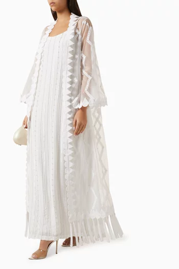 Embroidered Abaya in Indian Organza