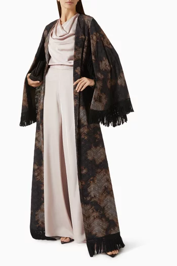 طقم كاب لايا مزين بنقشة