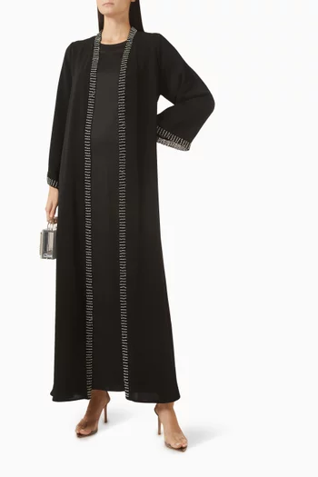Bead-embroidered Abaya Set
