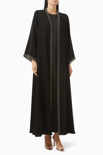 Bead-embroidered Abaya Set