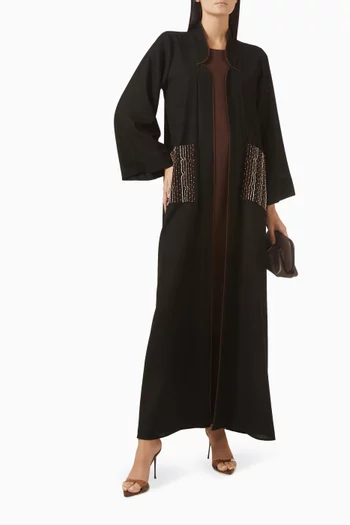 Bead-embroidered Abaya Set