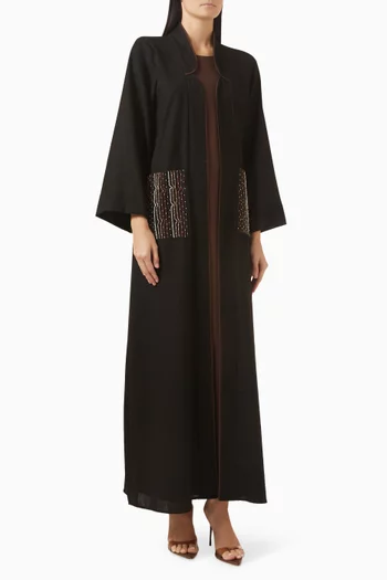 Bead-embroidered Abaya Set
