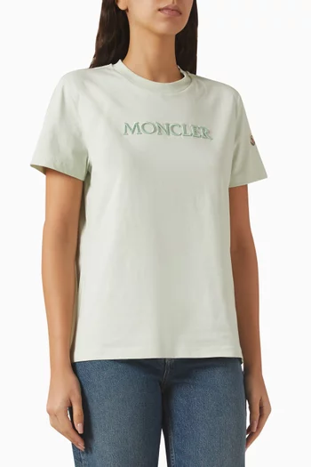Embroidered Tonal Logo T-shirt in Cotton
