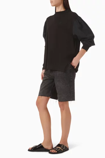 Pleat-detail Sweatshirt in Cotton Jersey