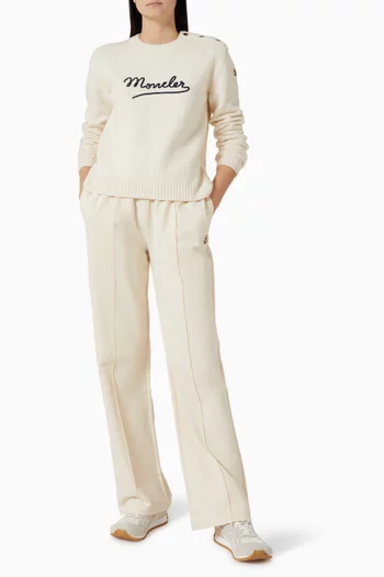 سترة مطرزة بشعار الماركة مزيج قطن