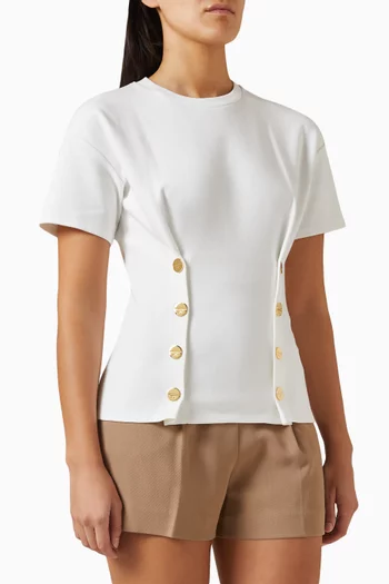 Button Corset T-shirt in Jersey