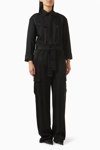 Belted Jumpsuit in Satin