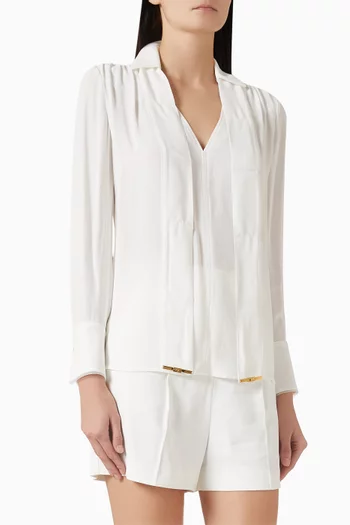 Sash Belt Top in Viscose Georgette